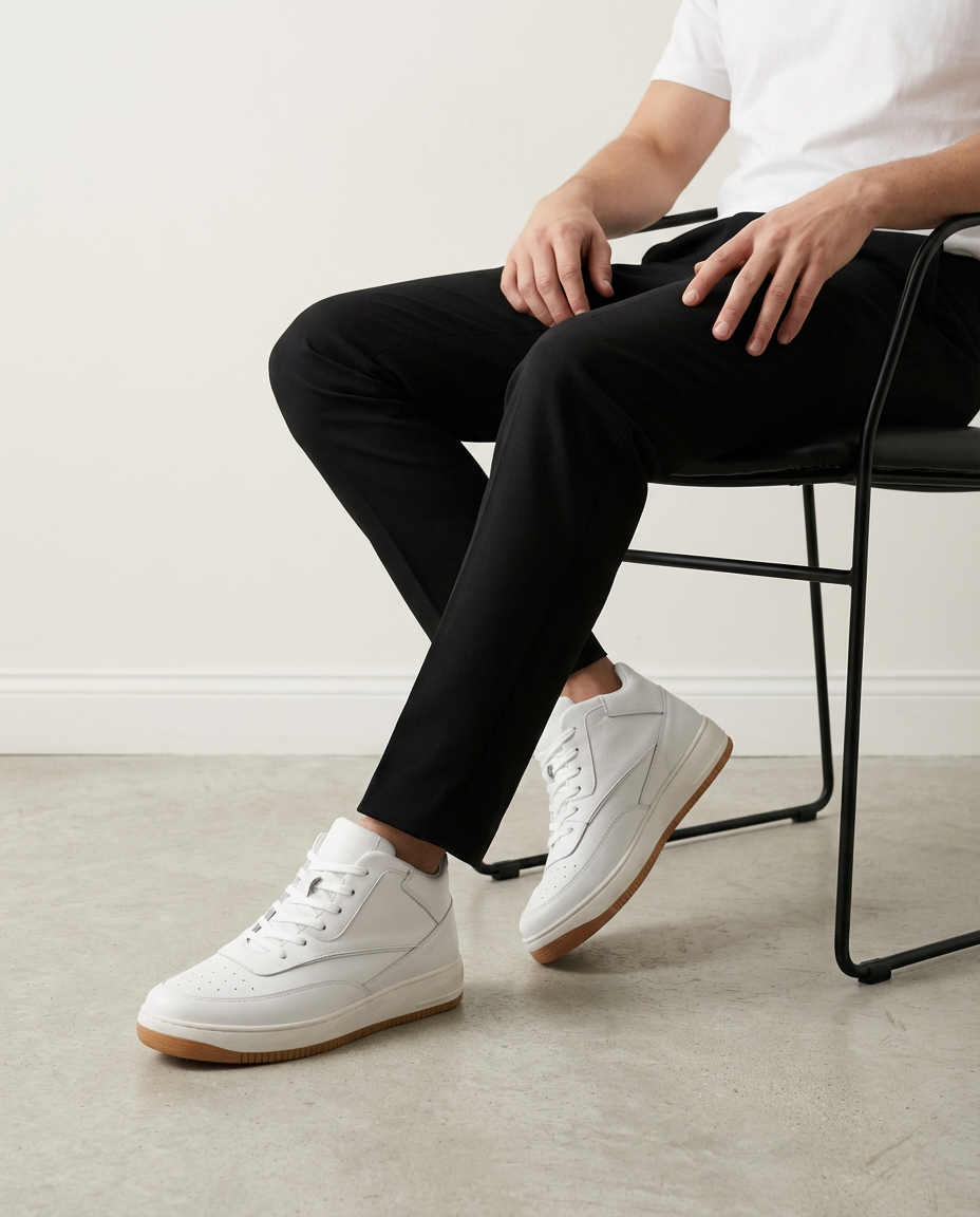 Sneaker Casual Celeste con Rialzo +10 cm
